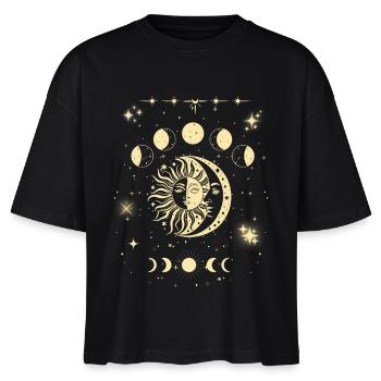 T-Shirt Soleil Lune Étoiles Femme - Élégant - T-shirt bio NOVA Stanley/Stella Femme - noir - Devant - Anna (173cm)