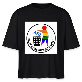halte deine umwelt sauber - fck afd - Stanley/Stella Frauen Boxy Bio-T-Shirt Nova - Schwarz - Vorne - Anna (173cm)