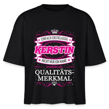 Qualitätsmerkmal Kerstin einfach Erstklassig - Stanley/Stella Frauen Boxy Bio-T-Shirt Nova - Schwarz - Vorne - Anna (173cm)