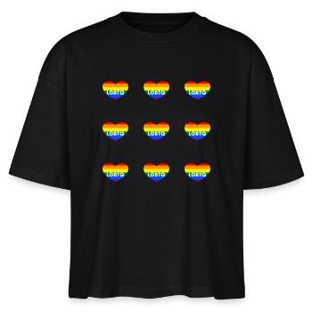 Rainbow Heart LGBTQ Pride - T-shirt bio NOVA Stanley/Stella Femme - noir - Devant - Anna (173cm)