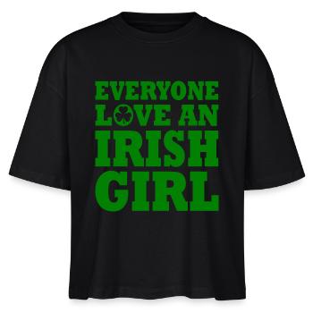 Everyone loves an irish girl - Stanley/Stella Frauen Boxy Bio-T-Shirt Nova - Schwarz - Vorne - Anna (173cm)