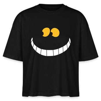 Grinsekatze - Stanley/Stella Frauen Boxy Bio-T-Shirt Nova - Schwarz - Vorne - Anna (173cm)