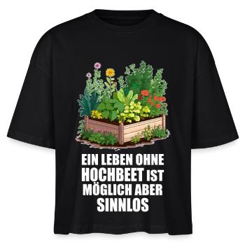 Hobbygärtner, Hochbeet, Garten, Pflanzen, Gemüse - Stanley/Stella Frauen Boxy Bio-T-Shirt Nova - Schwarz - Vorne - Anna (173cm)