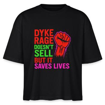 RIOT. RAGE. RESIST. (DYKE EDITION) - Stanley/Stella Frauen Boxy Bio-T-Shirt Nova - Schwarz - Vorne - Anna (173cm)