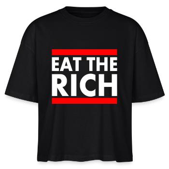 Eat the rich - Stanley/Stella Frauen Boxy Bio-T-Shirt Nova - Schwarz - Vorne - Anna (173cm)