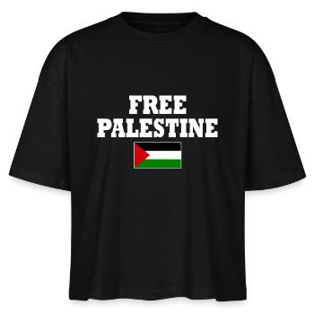 Free palestine فلسطين حرة - Stanley/Stella Nova økologisk T-shirt med boxy-snit til damer - sort - Foran - Anna (173cm)