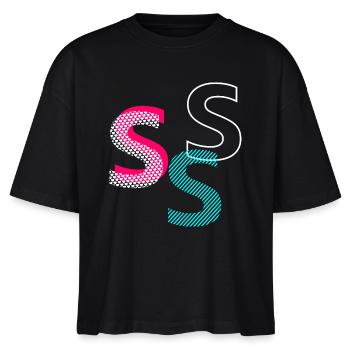 S Initial - Stanley/Stella Frauen Boxy Bio-T-Shirt Nova - Schwarz - Vorne - Anna (173cm)