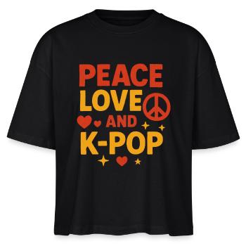 Paix, amour et K-Pop - T-shirt bio NOVA Stanley/Stella Femme - noir - Devant - Anna (173cm)