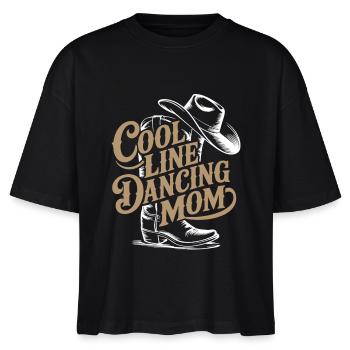 Line Dance Mom Linedance Mama Geschenk - Stanley/Stella Frauen Boxy Bio-T-Shirt Nova - Schwarz - Vorne - Anna (173cm)