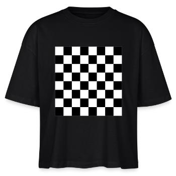 Chess Board - Vector Design - Stanley/Stella Nova Women’s Boxy Organic T-Shirt - black - Front - Anna (173cm)