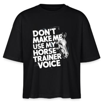 Für starke Reittrainer mit Persönlichkeit - Stanley/Stella Frauen Boxy Bio-T-Shirt Nova - Schwarz - Vorne - Anna (173cm)