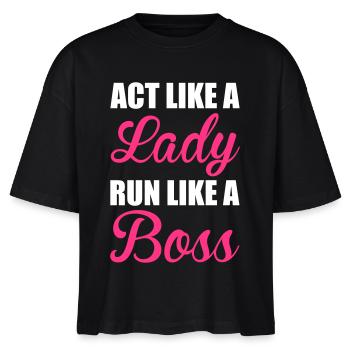 Run - Stanley/Stella Frauen Boxy Bio-T-Shirt Nova - Schwarz - Vorne - Anna (173cm)