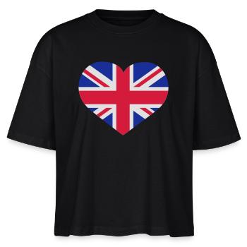 Love England | Herz | Heart | UK | United Kingdom - Stanley/Stella Nova Women’s Boxy Organic T-Shirt - black - Front - Anna (173cm)