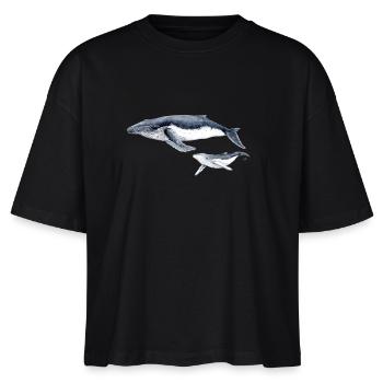 Buckelwal - baleine à bosse Buckelwal - Stanley/Stella Frauen Boxy Bio-T-Shirt Nova - Schwarz - Vorne - Anna (173cm)