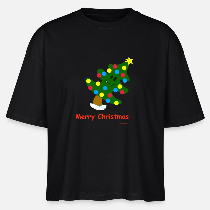 Christmas Tree / Christmas Tree - Stanley/Stella Nova Women’s Boxy Organic T-Shirt - black