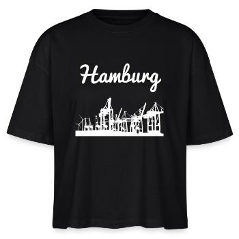Hamburg Hafen - Stanley/Stella Frauen Boxy Bio-T-Shirt Nova - Schwarz - Vorne - Anna (173cm)