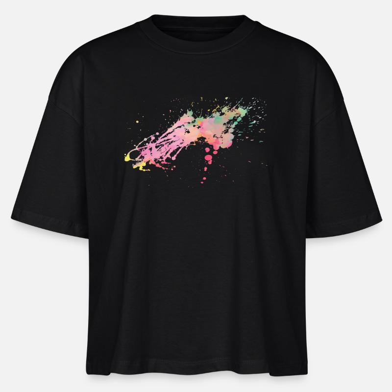 Splash - Color Design - Stanley/Stella Nova Women’s Boxy Organic T-Shirt - black