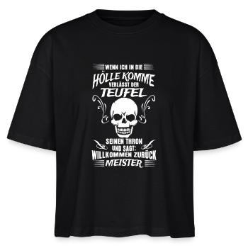 Wenn ich in die Hölle komme verlässt der Teufel - Stanley/Stella Frauen Boxy Bio-T-Shirt Nova - Schwarz - Vorne - Anna (173cm)