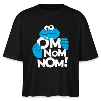 Sesamstraße Krümelmonster Om Nom Nom - Stanley/Stella Frauen Boxy Bio-T-Shirt Nova - Schwarz - Vorne - Anna (173cm)