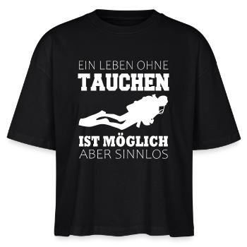 Taucher Tauchen - Stanley/Stella Frauen Boxy Bio-T-Shirt Nova - Schwarz - Vorne - Anna (173cm)
