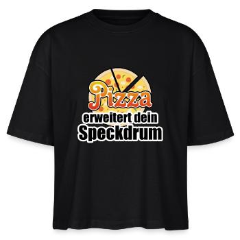Pizza Figur Diaet lustig Essen Sprüche - Stanley/Stella Frauen Boxy Bio-T-Shirt Nova - Schwarz - Vorne - Anna (173cm)