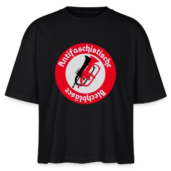 Antifaschistische Flügelhornbläser pfade - Stanley/Stella Frauen Boxy Bio-T-Shirt Nova - Schwarz - Vorne - Anna (173cm)