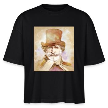 Giuseppe Verdi in watercolor style - Stanley/Stella Nova Women’s Boxy Organic T-Shirt - black - Front - Anna (173cm)