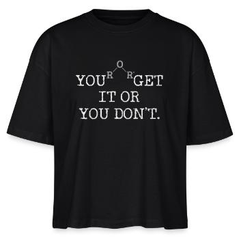 Jeu de mots chimie science - T-shirt bio NOVA Stanley/Stella Femme - noir - Devant - Anna (173cm)