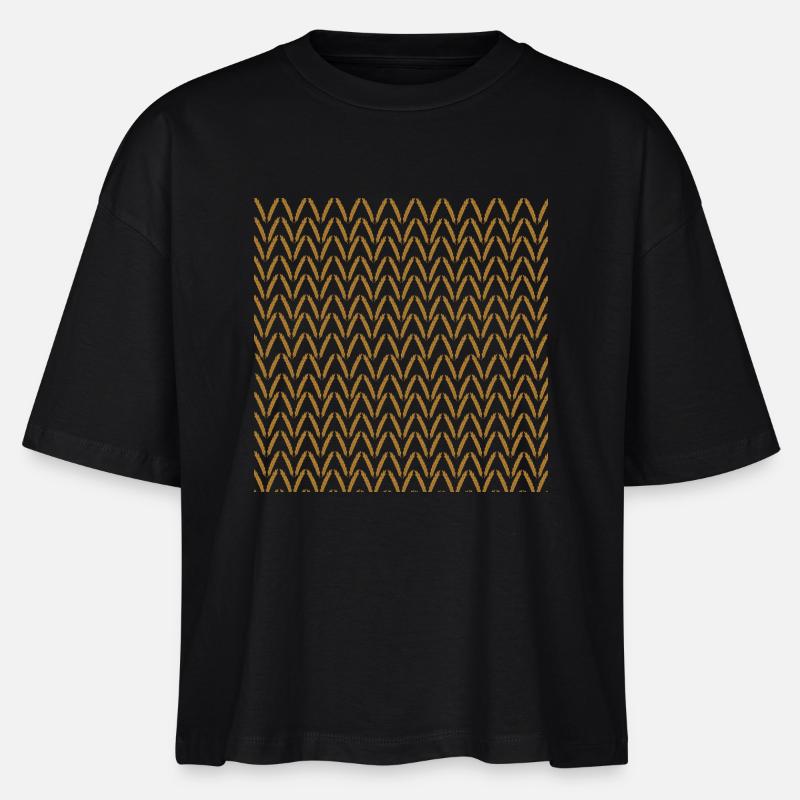 Rye ears of corn pattern, plants - Stanley/Stella Nova Women’s Boxy Organic T-Shirt - black