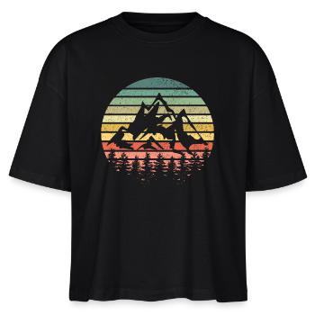 Berg Berge - Stanley/Stella Frauen Boxy Bio-T-Shirt Nova - Schwarz - Vorne - Anna (173cm)