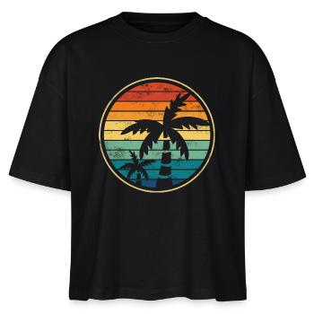 Palme Palmen Strand - Stanley/Stella Frauen Boxy Bio-T-Shirt Nova - Schwarz - Vorne - Anna (173cm)