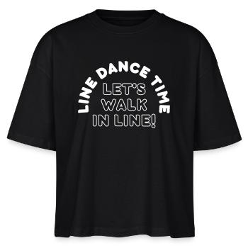 Geschenk: Line Dance Time - Let's walk in Line - Stanley/Stella Frauen Boxy Bio-T-Shirt Nova - Schwarz - Vorne - Anna (173cm)