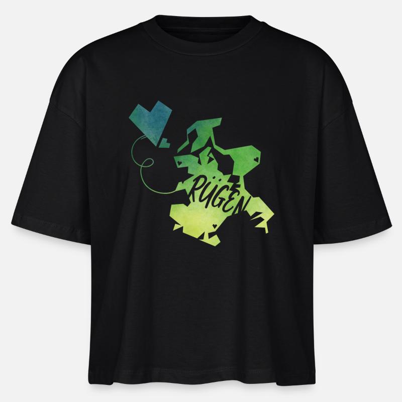 Rügen - Stanley/Stella Frauen Boxy Bio-T-Shirt Nova - Schwarz