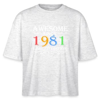 1981 - Born 1981 - Stanley/Stella Nova Women’s Boxy Organic T-Shirt - heather white - Front - Anna (173cm)