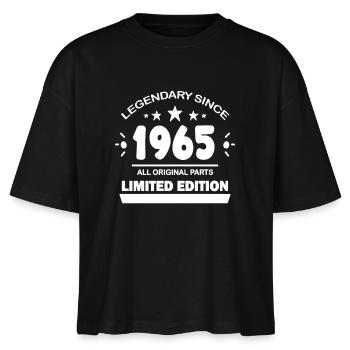 1965 - Jahrgang 1965 - Baujahr 1965 - Stanley/Stella Frauen Boxy Bio-T-Shirt Nova - Schwarz - Vorne - Anna (173cm)