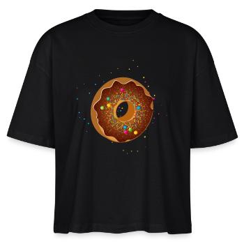 Beau beignet au chocolat avec des paillettes colorées - T-shirt bio NOVA Stanley/Stella Femme - noir - Devant - Anna (173cm)