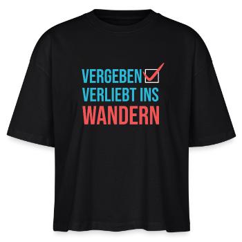 Wandern Klettern Statement Bergwanderung Wanderer - Stanley/Stella Frauen Boxy Bio-T-Shirt Nova - Schwarz - Vorne - Anna (173cm)
