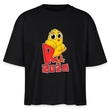 Renteneintritt 2028 Rentner Ruhestand Rente - Stanley/Stella Frauen Boxy Bio-T-Shirt Nova - Schwarz - Vorne - Anna (173cm)