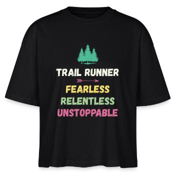 Trail Runner - Intrépide. Implacable. Imparable. - T-shirt bio NOVA Stanley/Stella Femme - noir - Devant - Anna (173cm)