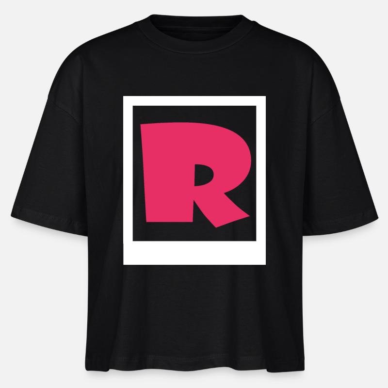 Simple pink gothic R - Stanley/Stella Nova Women’s Boxy Organic T-Shirt - black