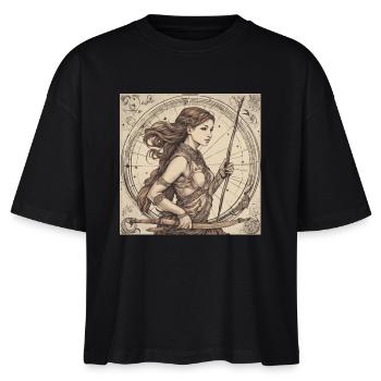 Zodiac Sagittarius - Stanley/Stella Frauen Boxy Bio-T-Shirt Nova - Schwarz - Vorne - Anna (173cm)