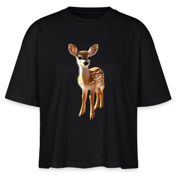 Chevreuil fauve Costume Chevreuil Cerf mignon Cerf faon - T-shirt bio NOVA Stanley/Stella Femme - noir - Devant - Anna (173cm)