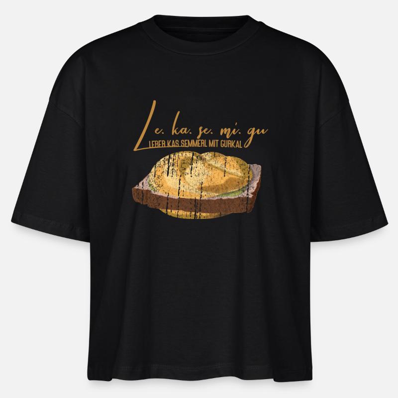 Leberkäs Semmerl avec cornichons – dialecte - T-shirt bio NOVA Stanley/Stella Femme - noir