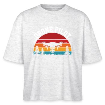 Drone Pilot - Stanley/Stella Nova Women’s Boxy Organic T-Shirt - heather white - Front - Anna (173cm)