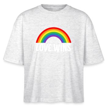Love wins - Stanley/Stella Nova Women’s Boxy Organic T-Shirt - heather white - Front - Anna (173cm)