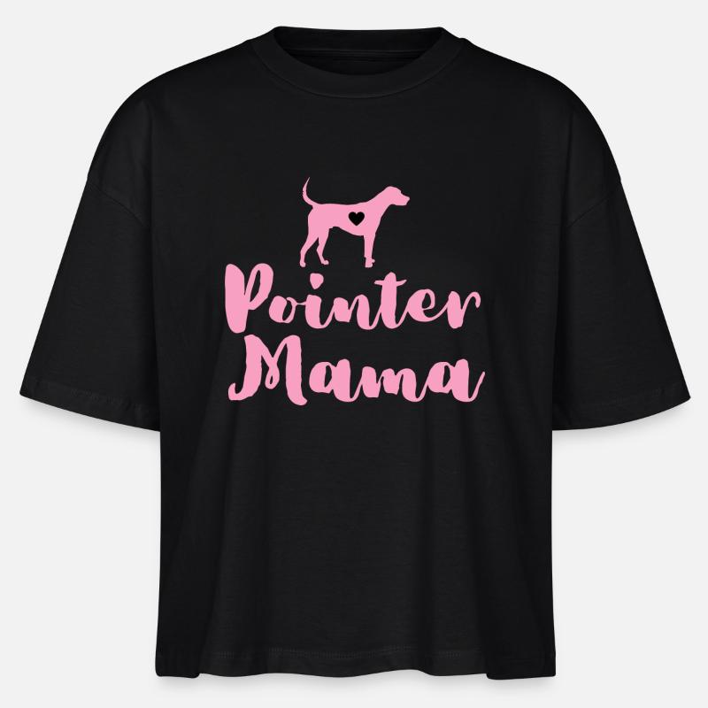 Deutsch Pointer Mama Pointer Mama - Stanley/Stella Frauen Boxy Bio-T-Shirt Nova - Schwarz