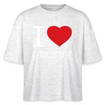 I LOVE GROZNY - Stanley/Stella Frauen Boxy Bio-T-Shirt Nova - Weiß meliert - Vorne - Anna (173cm)