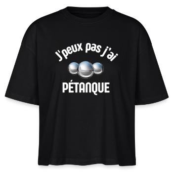pétanque, bowler, petanque fan - Stanley/Stella Nova Women’s Boxy Organic T-Shirt - black - Front - Anna (173cm)