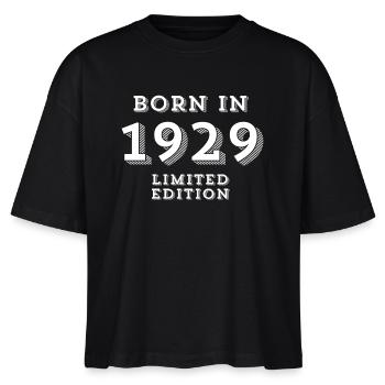 1929, 95 years, year of birth, date of birth - Stanley/Stella Nova Women’s Boxy Organic T-Shirt - black - Front - Anna (173cm)