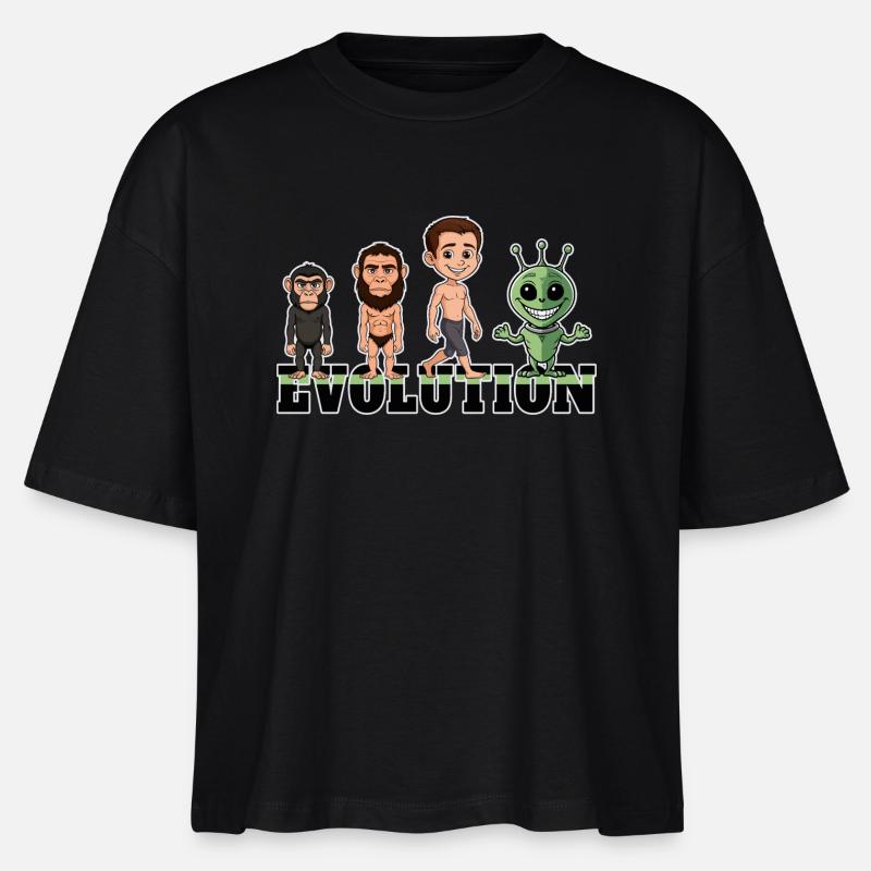 Evolution Alien - Stanley/Stella Frauen Boxy Bio-T-Shirt Nova - Schwarz